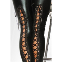 Sexy glossy leggings wet look with lacing black UK 18 (XL)