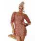 Sexy sequined glamour evening dress party dress bronze