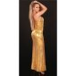 Edles Glamour Pailletten-Kleid Bandeau Abendkleid Gold 38