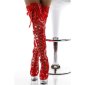 Sexy Lack Overknee-Stiefel mit Schnürleiste Gogo Rot EUR 36