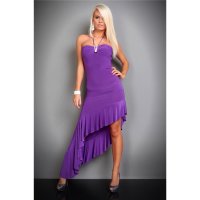 Sexy Latino dress salsa with rhinestone brooch purple UK...