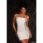 Sexy bandeau party mini dress with rivets cream UK 10/12 (M/L)