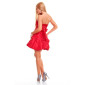 Precious satin mini dress evening dress red UK 8 (S)