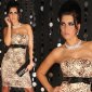Edles Satin Bandeau Kleid Etuikleid Abendkleid Leopard-Optik 40