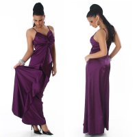 Glamour gala satin evening dress purple UK 10