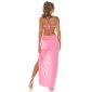 Sexy womens evening dress with rhinestones backless pink