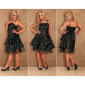 Elegant evening dress with tulle black UK 10 (M)