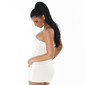Elegant one-shoulder mini dress with quillings white
