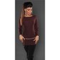 Noble fine-knitted sweater with lace and rivets brown