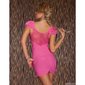 Elegantes Abendkleid Minikleid mit Spitze Pink 34/36 (S/M)