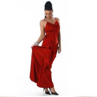 Glamour gala satin evening dress red