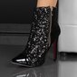 Noble velvet ankle boots shoes with sequins black