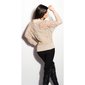 Elegant 2in1 lace shirt with long sleeves beige