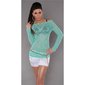 Sexy long-sleeved shirt made of lace transparent mint green