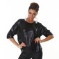 Elegant shiny knitted sweater in boxy style black