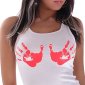 Sexy tanktop with funny print white / red