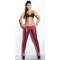 Sexy clubstyle wet look leggings with 2-way zip wine-red