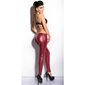 Sexy clubstyle wet look leggings with 2-way zip wine-red