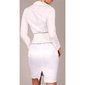 Elegant satin waist skirt with belt white UK 10