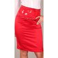 Elegant satin waist skirt with belt red UK 12