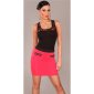 Elegant business mini skirt with chains fuchsia UK 10