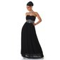 Elegantes Glamour Abendkleid aus Chiffon mit Strass Schwarz