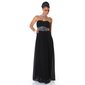 Elegantes Glamour Abendkleid aus Chiffon mit Strass Schwarz