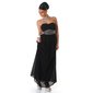 Elegantes Glamour Abendkleid aus Chiffon mit Strass Schwarz