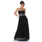 Elegantes Glamour Abendkleid aus Chiffon mit Strass Schwarz