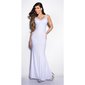 Divenhaftes bodenlanges Gala Glamour Abendkleid mit Strass Weiß 40 (L)