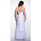 Adorable gala glamour evening dress gown with glass stones white