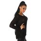 Elegant knitted sweater with chiffon and sequins black