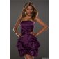 Noble strapless satin balloon dress bandeau dress purple UK 10 (S)