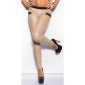 Sexy treggings pants in leather look with zips beige UK 12 (M)