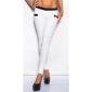 Sexy treggings pants in leather look with zips white UK 16 (XL)