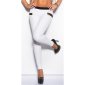 Sexy Treggings in Leder-Look mit Zier-Zippern Weiß 42 (XL)