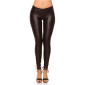 Sexy glossy leggings with lacing wet look clubwear black UK 14/16 (L/XL)