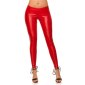 Sexy Glanz Leggings mit Schnürung Wetlook Clubwear Rot 36/38 (S/M)