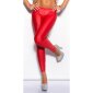 Sexy Leggings mit Schnürungen hinten Wetlook Clubwear Rot