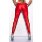Sexy leggings with lacings at the back side wet look clubwear red UK 14/16 (L/XL)
