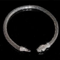 Edles Schlangencollier mit Strass Modeschmuck Silber