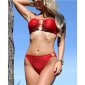 Sexy trägerloser Bandeau Bikini mit Ringen Beachwear Rot
