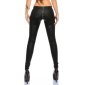 Sexy skinny treggings pants in leather look with zipper black UK 12 (M)
