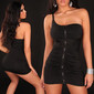 Sexy one-shoulder mini dress with zipper black