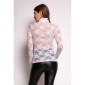 Sexy womens long sleeve shirt made of lace clubwear white