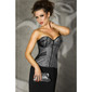 Exclusive corsage made of soft imitation leather clubwear silver/black