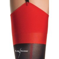Sexy Leg Avenue nylon stockings with Cuban heel and center back seam black-red