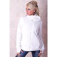 Warme Zipper-Jacke mit Futter Weiß