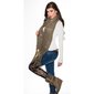 Cuddly XXL scarf with glitter and fringes cappuccino