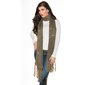 Cuddly XXL scarf with glitter and fringes cappuccino